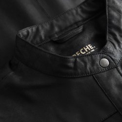 Depeche - Skindskjorte - 50466 Sort skind