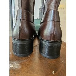 Ca'shott Copenhagen - Casrikke Tall Biker Boot Leather - Dark Brown