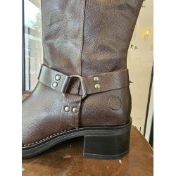 Ca'shott Copenhagen - Casrikke Tall Biker Boot Leather - Dark Brown