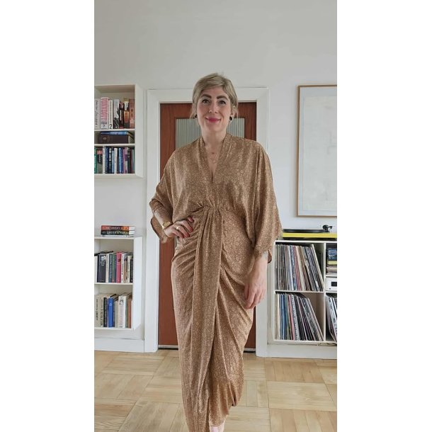 Sissel Edelbo - Kjole Juno Long Dress S/M - Beige/brun