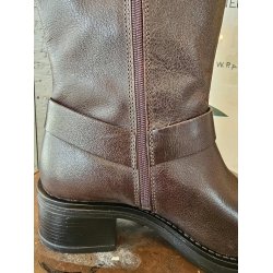 Ca'shott Copenhagen - Casrikke Tall Biker Boot Leather - Dark Brown