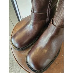 Ca'shott Copenhagen - Casrikke Tall Biker Boot Leather - Dark Brown