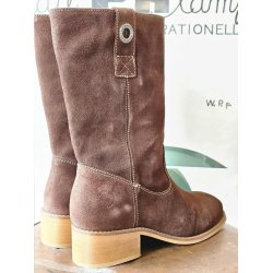 Ca'shott Copenhagen - Casvilma - Pull On Mid Cut Boot - Suede - Dark Brown