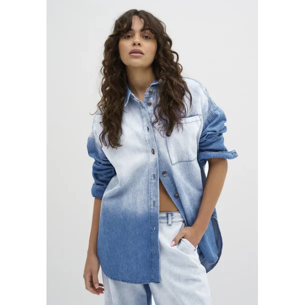 My Essential Wardrobe - Skjorte Malo Shirt MW  - Blue Dip Dye