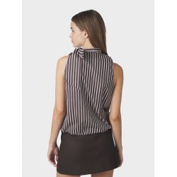Neo Noir - Veda Wide Stripe Top - Dark Brown
