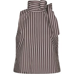 Neo Noir - Veda Wide Stripe Top - Dark Brown