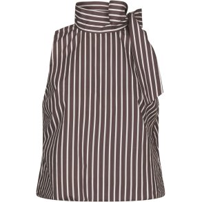 Neo Noir - Veda Wide Stripe Top - Dark Brown