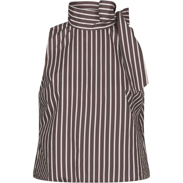 Neo Noir - Veda Wide Stripe Top - Dark Brown