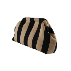 By Str - Alba Clutch - Sort/Beige Stribet