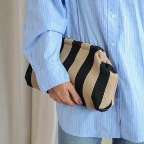 By Str - Alba Clutch - Sort/Beige Stribet