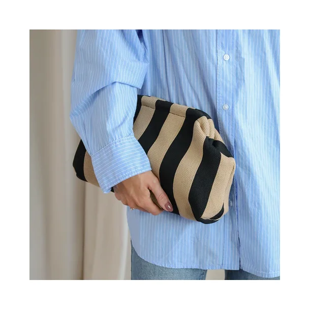 By Str - Alba Clutch - Sort/Beige Stribet