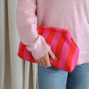 By Str - Alba Clutch - Rd/Pink Stribet