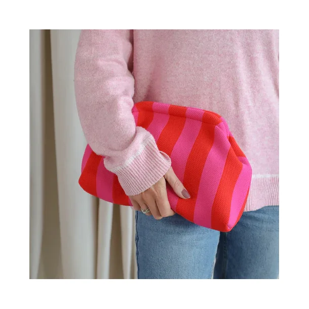 By Str - Alba Clutch - Rd/Pink Stribet