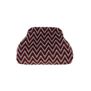 By St�r - Alba Zig Zag Clutch - Bordeaux/M�rkbrun