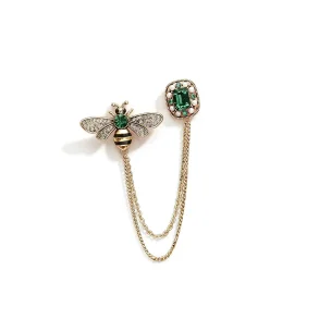 By St�r - Bi Broche - Forgyldt/ gr�n