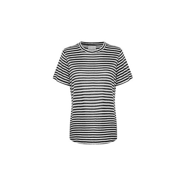 My Essential Wardrobe - Lisa Striped Tee - Black/White