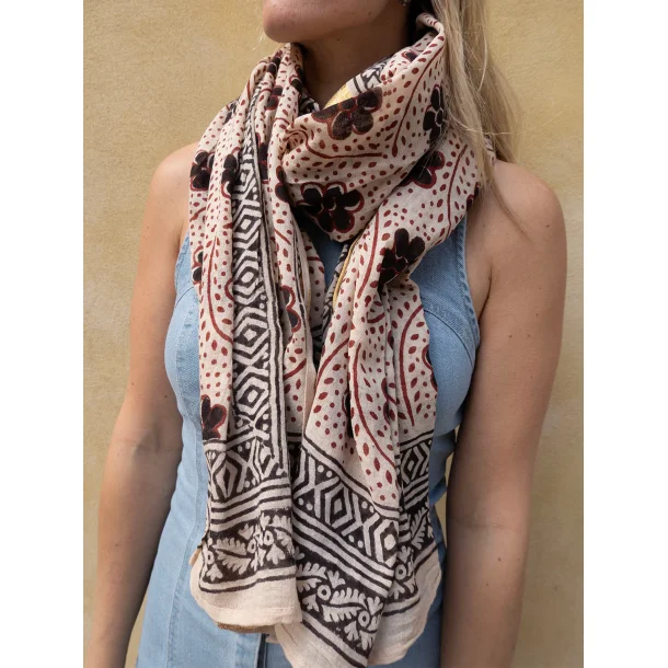 Craft Sisters - T�rkl�de Bagru scarf 917 - Flower