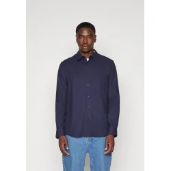 Mads Nrgaard - Skjorte Alaska Flannel Sune Shirt - Midnight Navy
