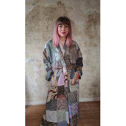 Relove And Roses - Patchwork Robe  - Blue