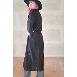 Relove And Roses - Lang Silke Kimono - Sort