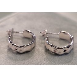 By Str - Milla Hammered Hoops - Slv