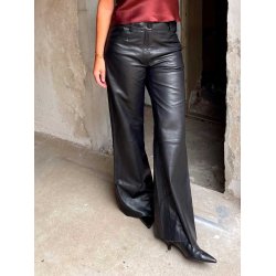 Depeche - Skindbukser - AnikaDEP Straight fit Pants - Black