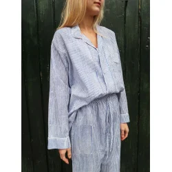 Craft Sisters - Pyjamas Blockprint - Blue Stripe
