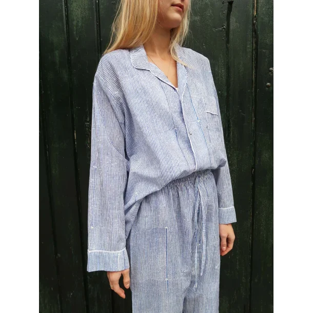 Craft Sisters - Pyjamas Blockprint - Blue Stripe