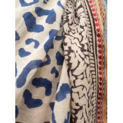 Craft Sisters - Trklde Bagru Scarf 03 - Blue Leo