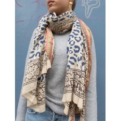 Craft Sisters - Trklde Bagru Scarf 03 - Blue Leo