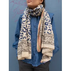 Craft Sisters - Trklde Bagru Scarf 03 - Blue Leo