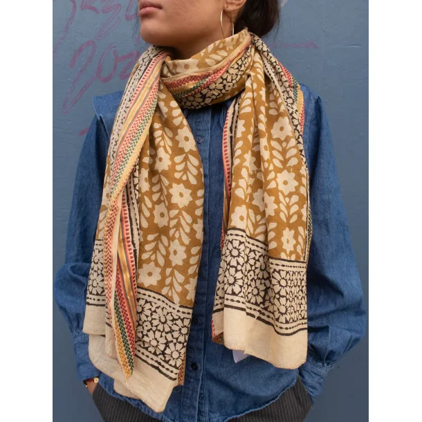 Craft Sisters - Trklde Bagru Scarf 04 - Mustard