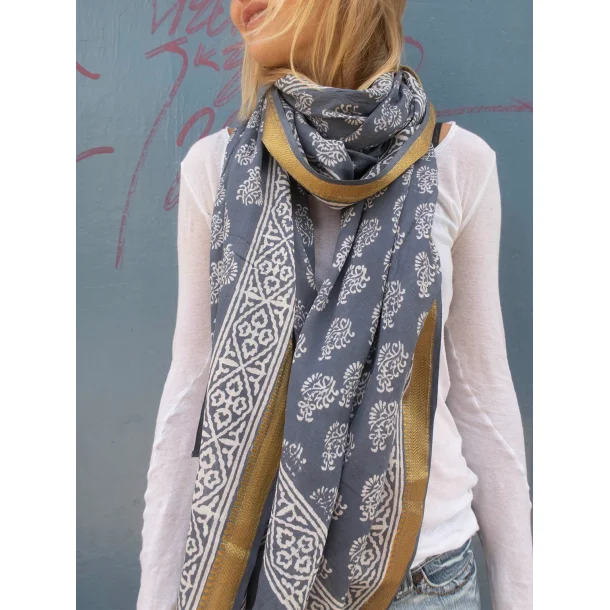 Craft Sisters - T�rkl�de Bagru scarf 214 - Navy Blue