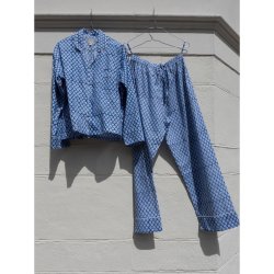 Craft Sisters - Pyjamas Blockprint - Blue Opal 