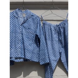 Craft Sisters - Pyjamas Blockprint - Blue Opal 