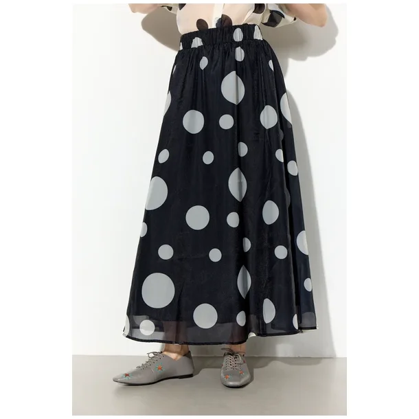 Hunk�n - Blair Long Skirt - Black/Dots 