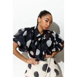 Hunk�n - Blair Shirt - Black/Dots