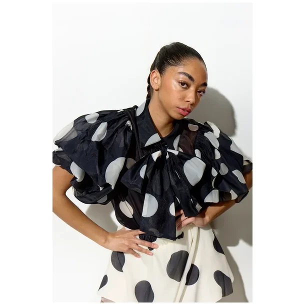 Hunk�n - Blair Shirt - Black/Dots