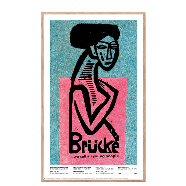 Permild og Rosengreen - Indrammet  Plakat - Ernst Ludwig Kirchner for Die Brcke. OBS: KUN I BUTIK