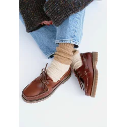 Ca'shott Copenhagen - Caslena Boat Shoe Pull up Leather - Dark Brown