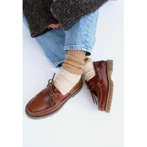 Ca'shott Copenhagen - Caslena Boat Shoe Pull up Leather - Dark Brown