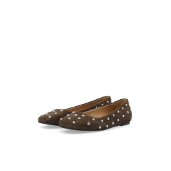 Ca'shott - Ballerina - Casruby  Studded Suede - Dark Brown