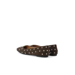 Ca'shott - Ballerina - Casruby  Studded Suede - Dark Brown