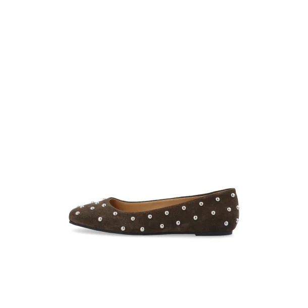 Ca'shott - Ballerina - Casruby  Studded Suede - Dark Brown