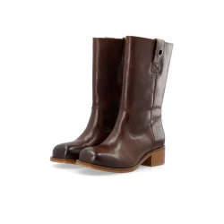 Ca'shott Copenhagen - Casvilma Pull On Mit Cut Boot Stone Leather - Dark Brown
