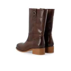 Ca'shott Copenhagen - Casvilma Pull On Mit Cut Boot Stone Leather - Dark Brown