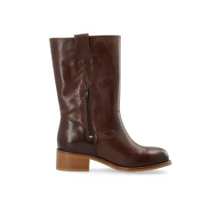 Ca'shott Copenhagen - Casvilma Pull On Mit Cut Boot Stone Leather - Dark Brown
