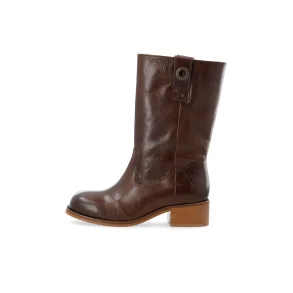 Ca'shott Copenhagen - Casvilma Pull On Mit Cut Boot Stone Leather - Dark Brown