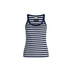 Mads Nrgaard - Top - 2x2 Cotton Stripe Carry Top -  Estate Blue/Cloud Dancer