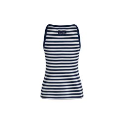 Mads Nrgaard - Top - 2x2 Cotton Stripe Carry Top -  Estate Blue/Cloud Dancer